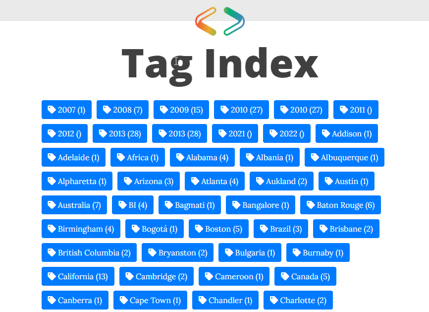 tags page